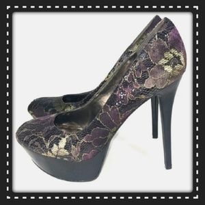 Carlos High Heels Fits Like Size 10 Black Lace